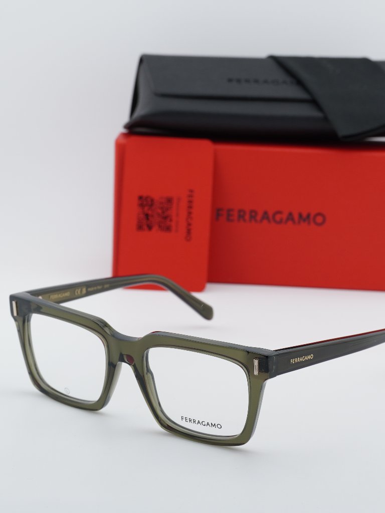 Salvatore Ferragamo Sf2993 320 Unisex Square Eyeglasses 53mm Khaki